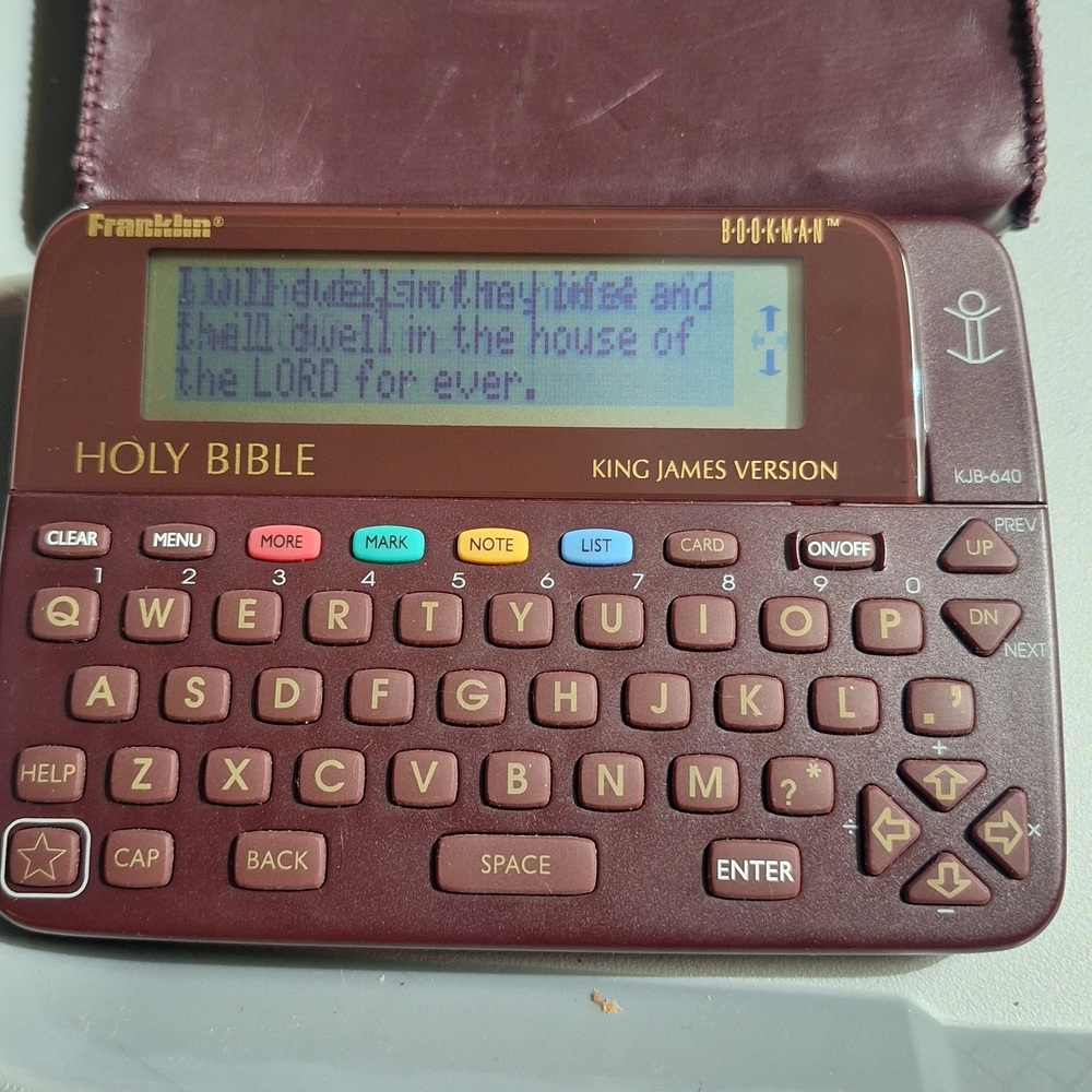 Franklin Bookman Electronic Holy Bible - Maroon Religion God Works!